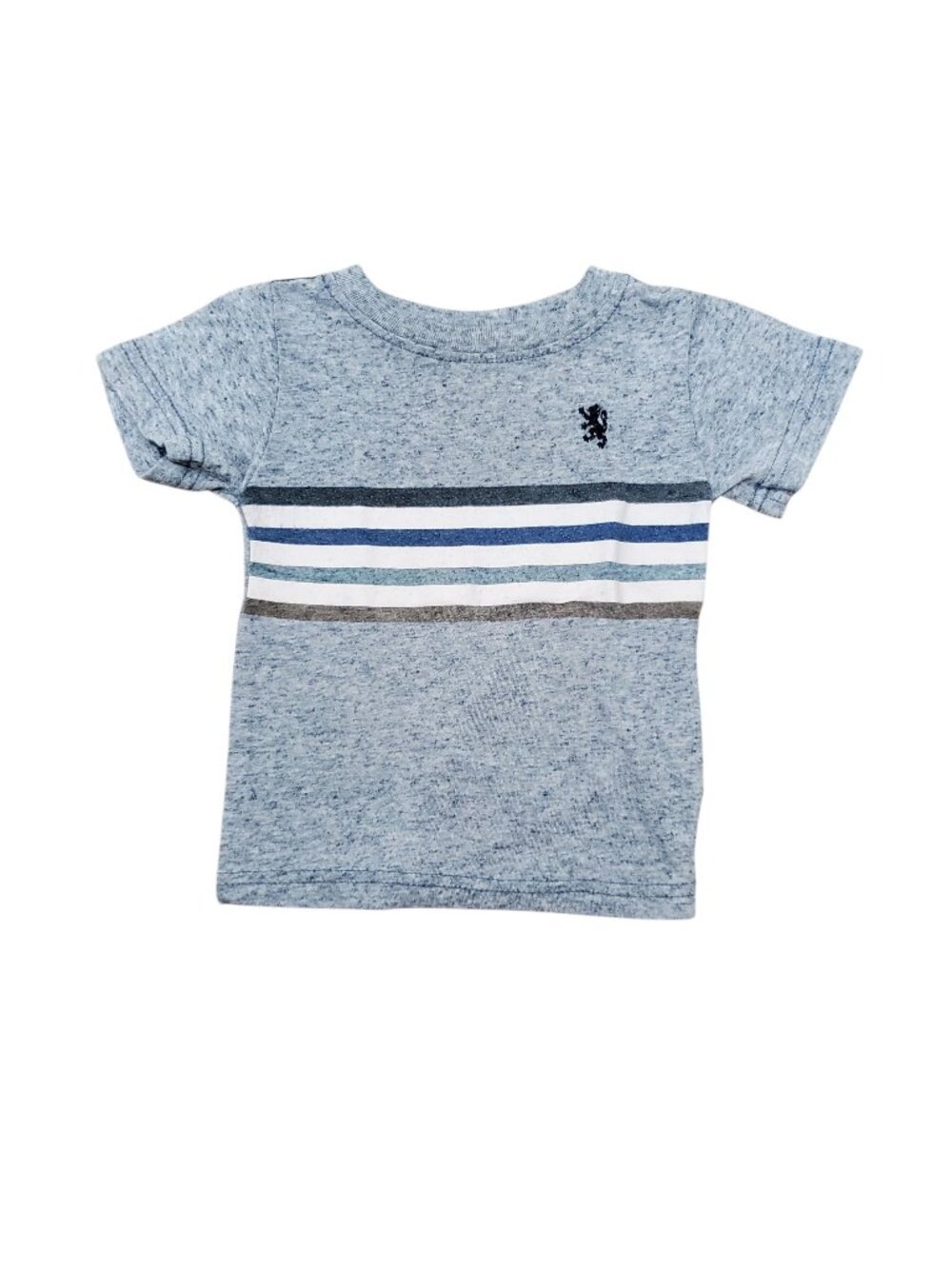 English Laundry‎ Toddler's Blue Gray Marled Stripe Pattern Short Sleeve Tee 2T